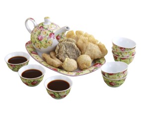 Vicenza Set Teko & Mangkuk Saji Pempek Motif Mawar BA902